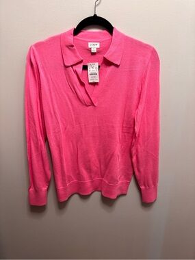NWT J. Crew Collared V-Neck Sweater